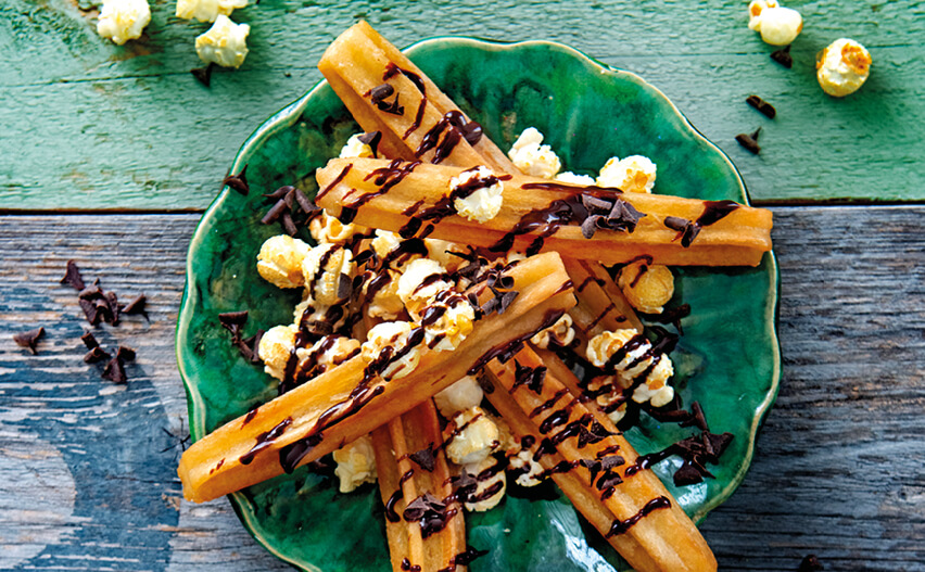 Chocolate Popcorn Churros